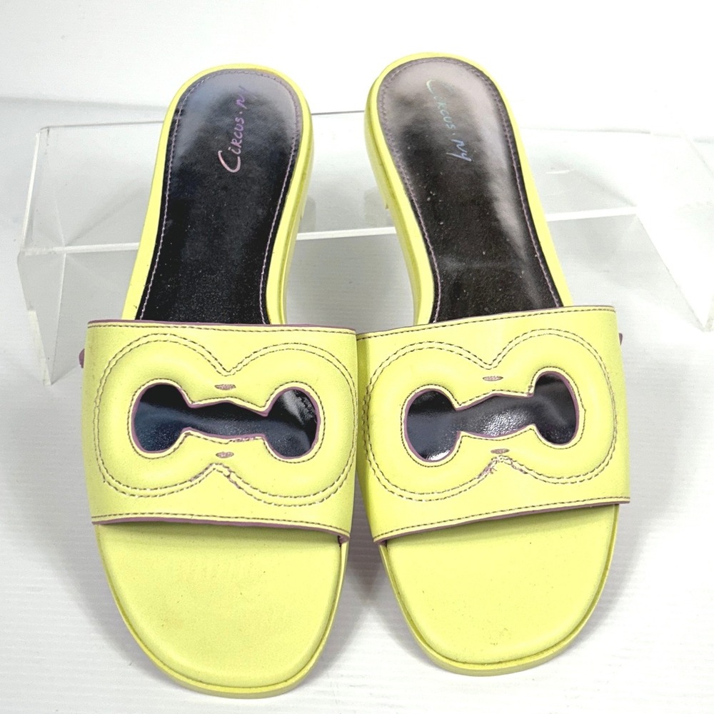 Circus NY Size 9 Slide Maura Neon Yellow‎ Green Sandals by Sam Edelman Women's